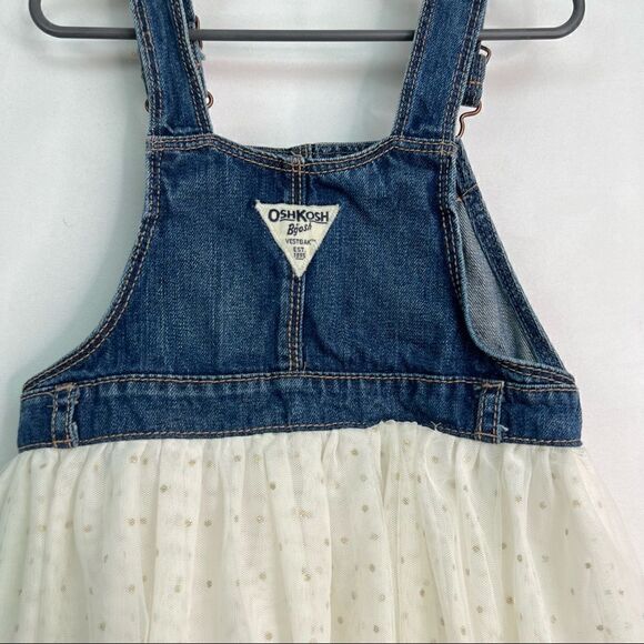 OshKosh B’Gosh Denim Overall with Tulle skirt Dress Jumper - Picture 8 of 15